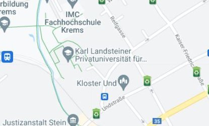 Am Stadtplan finden sich alle Umweltinseln der Stadt Krems